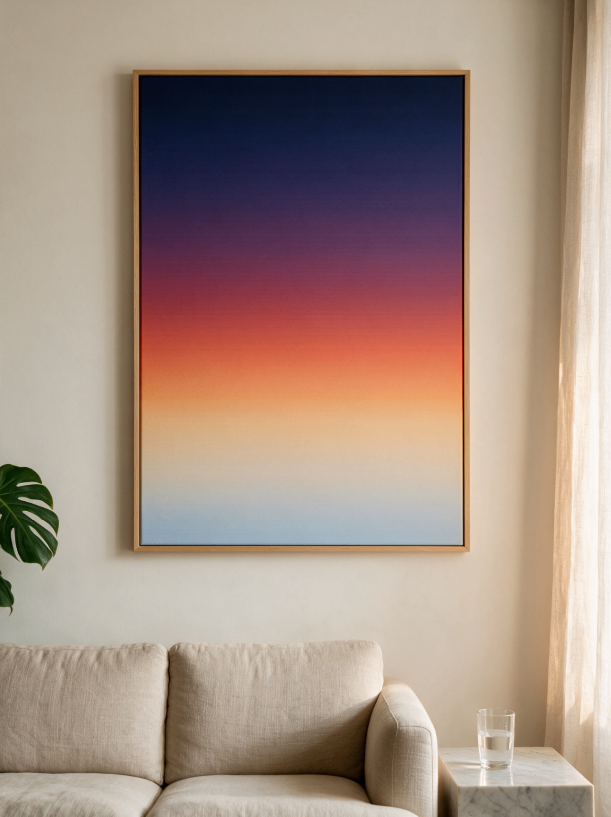 Customer canvas hanging in a home — Barcelona