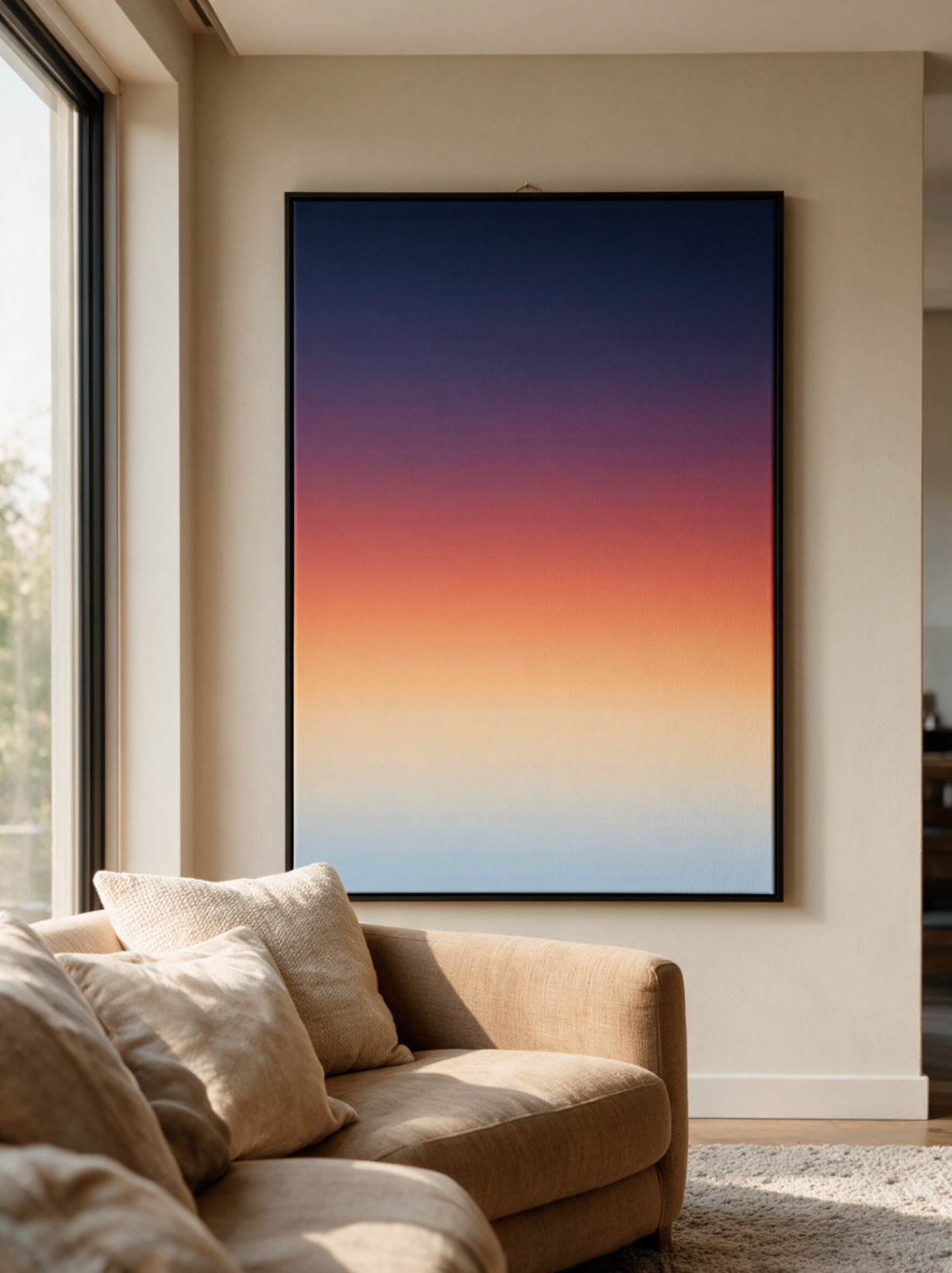 Customer canvas hanging in a home — Madrid